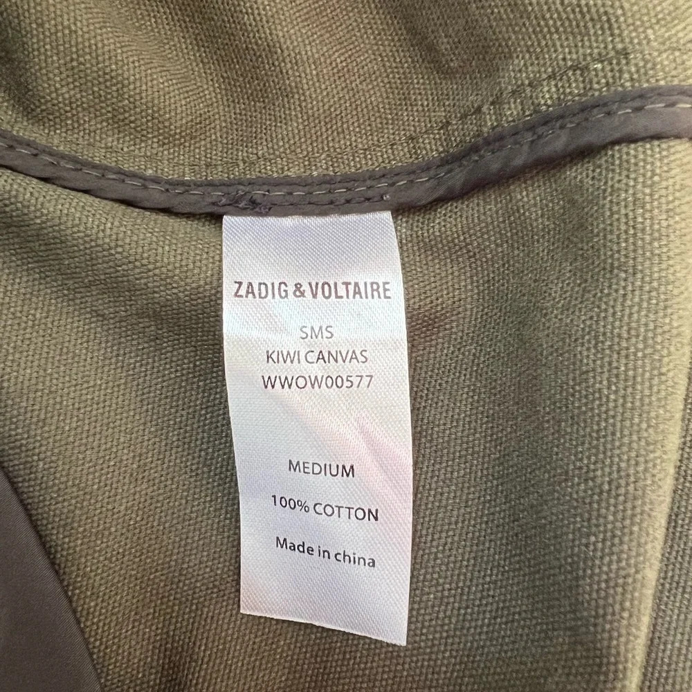 NWT Zadig & Voltaire Khaki Green Parka Coat Faux Shearling Lined Size Medium M - Picture 12 of 14